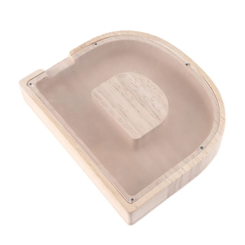 1 PCS 나무 편지 돼지 저금통 영어 알파벳 저축 항아리 투명 유리 동전 저축 항아리 D