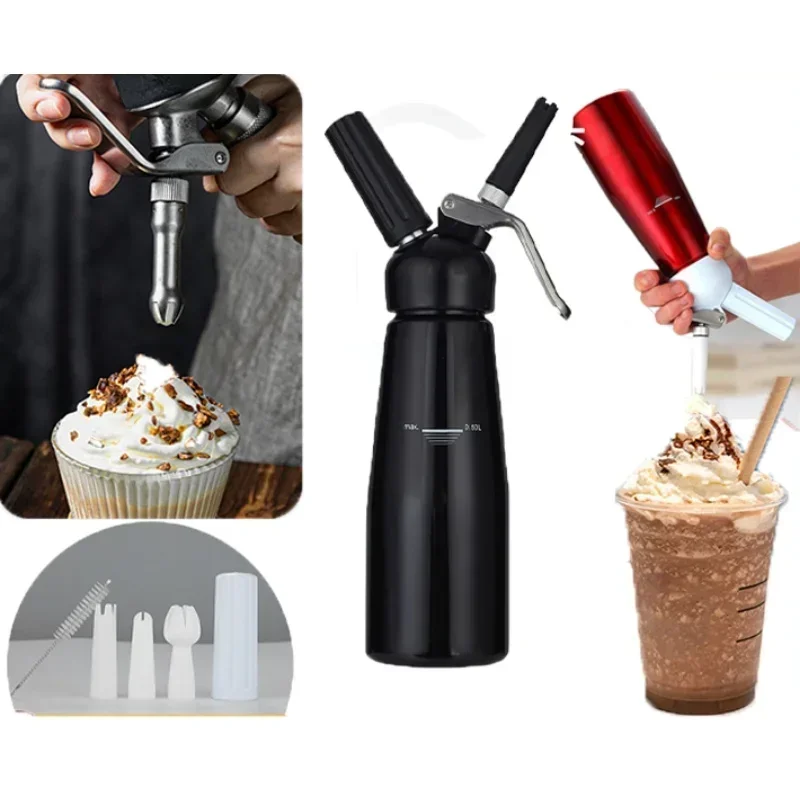 

Cake Whipped Cream Gun Dispenser Cream Stirring Cake Milk Tea Dessert Tool Gas Siphon Baking Decoration Tool 250ml