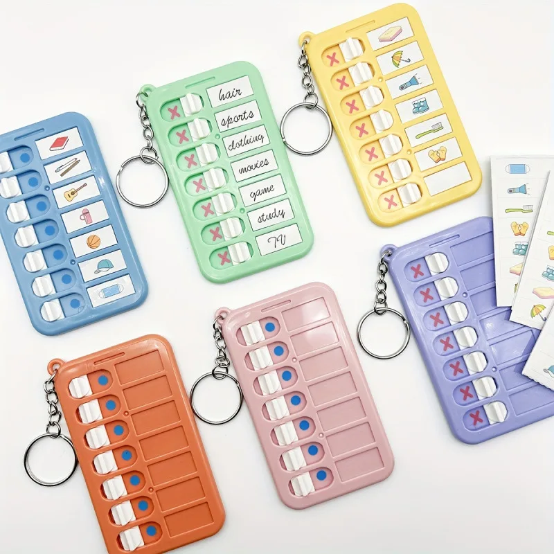 Portable Daily Plan Board Home Chore Chart Keychain Daily Schedule Keyring Chore Chart Key Chain Planner To Do List Chart Board