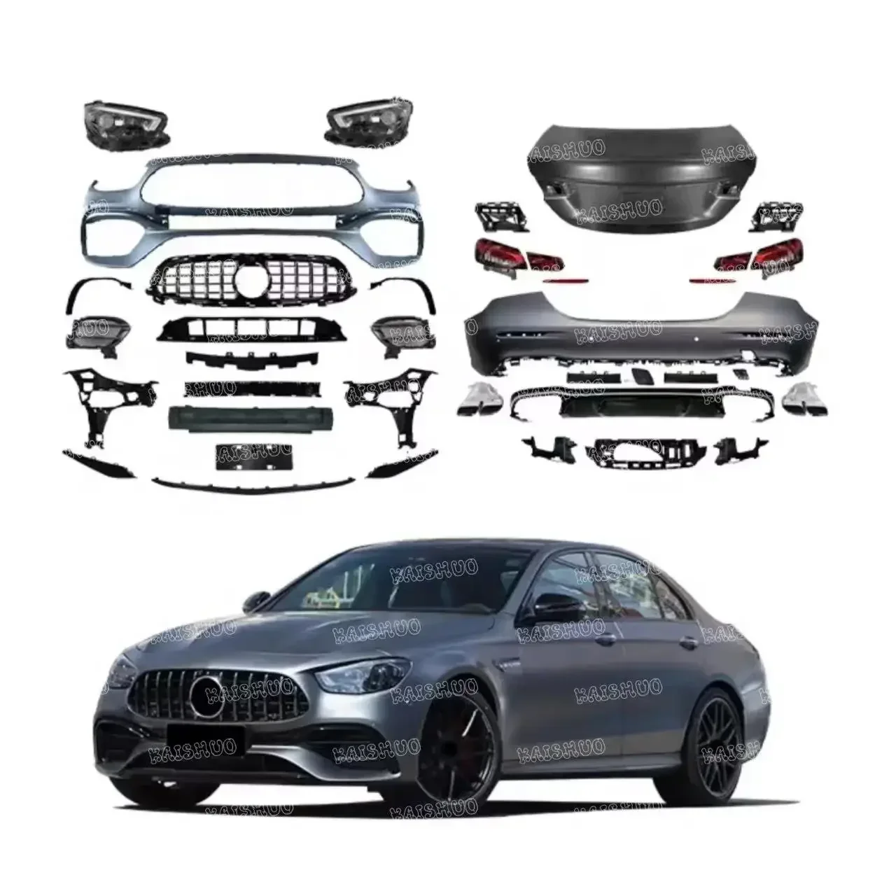 Benz W213 Old Upgrade New E63 AMG Body Kit For Mercedes Benz E Class Car Bumper Bodykit