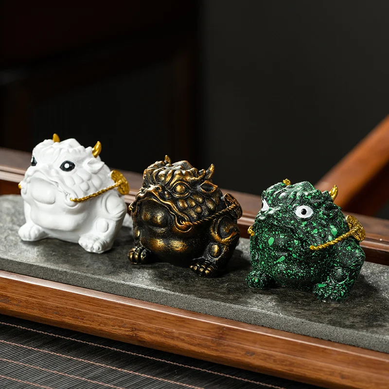 Fortunate Jintoad Tea Pet Decoration, Boutique Household Creative Personality Resin Decoration, Tea Ceremony, Teaware Accessorie