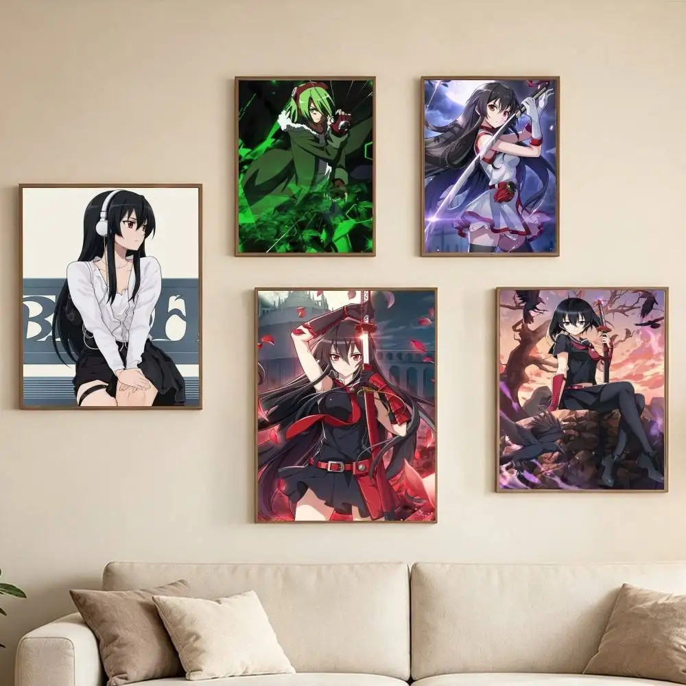 Akame ga Kill T-Tatsumi Poster Waterproof Wall Art Sticker For Bar Living Room Vintage Decor High Quality Print Gift