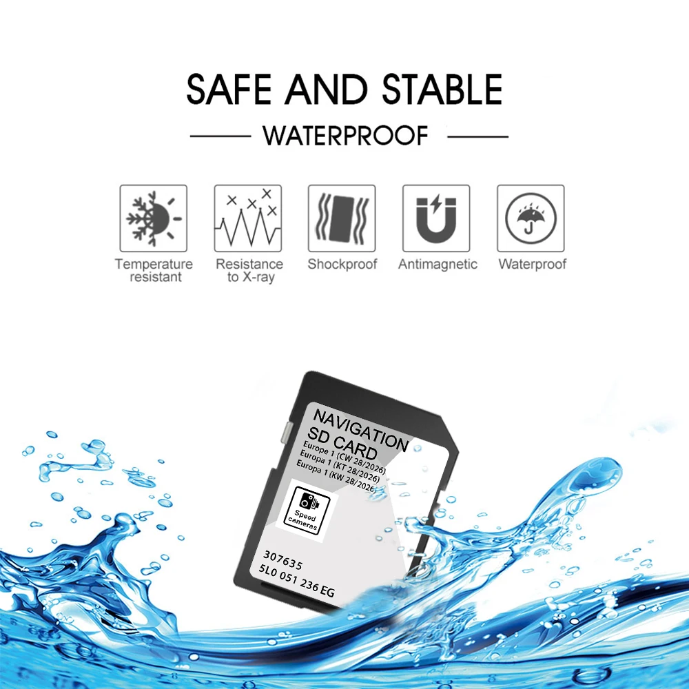 for Skoda Superb Fabia Rapid Amundsen1 32GB MIB2 Sat Navi SD Card Europe map 5L0051236EG 2026 Discover Media SD GPS Card