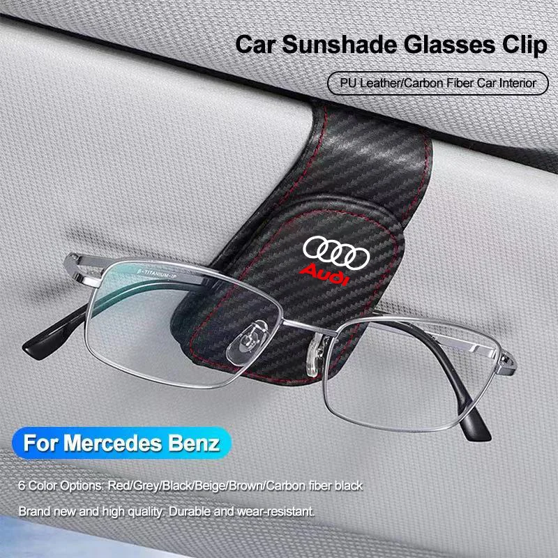 กล่องแว่นตากันแดดแบบคลิปติดแว่นตาภายในรถสำหรับรถ Audi Sline A1 A3 A4 A5 A6 A7 A8 Q2 B5 B6กระบังแสง B8 C5 C7 D2 D3 Q3สี่สี่