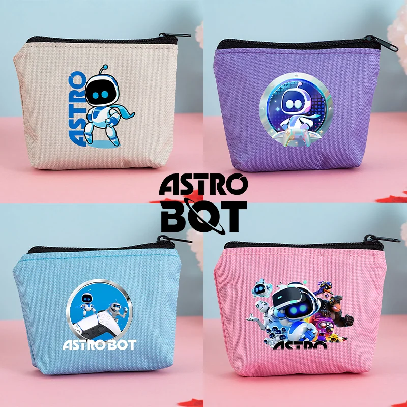 Astro Bot New Small Canvas Coin Bag Kid's Money Coin Purse Students Bus ID Credit Card Holoder Key Earphone Pocket Storage Bags