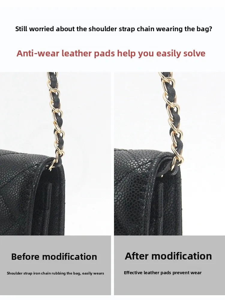 فيلم حماية الزوايا المضاد للتآكل لحقيبة ليتل فراغرانس ويلث، واقي حواف السلسلة، غطاء جلدي للسحاب، إكسسوارات تعديل