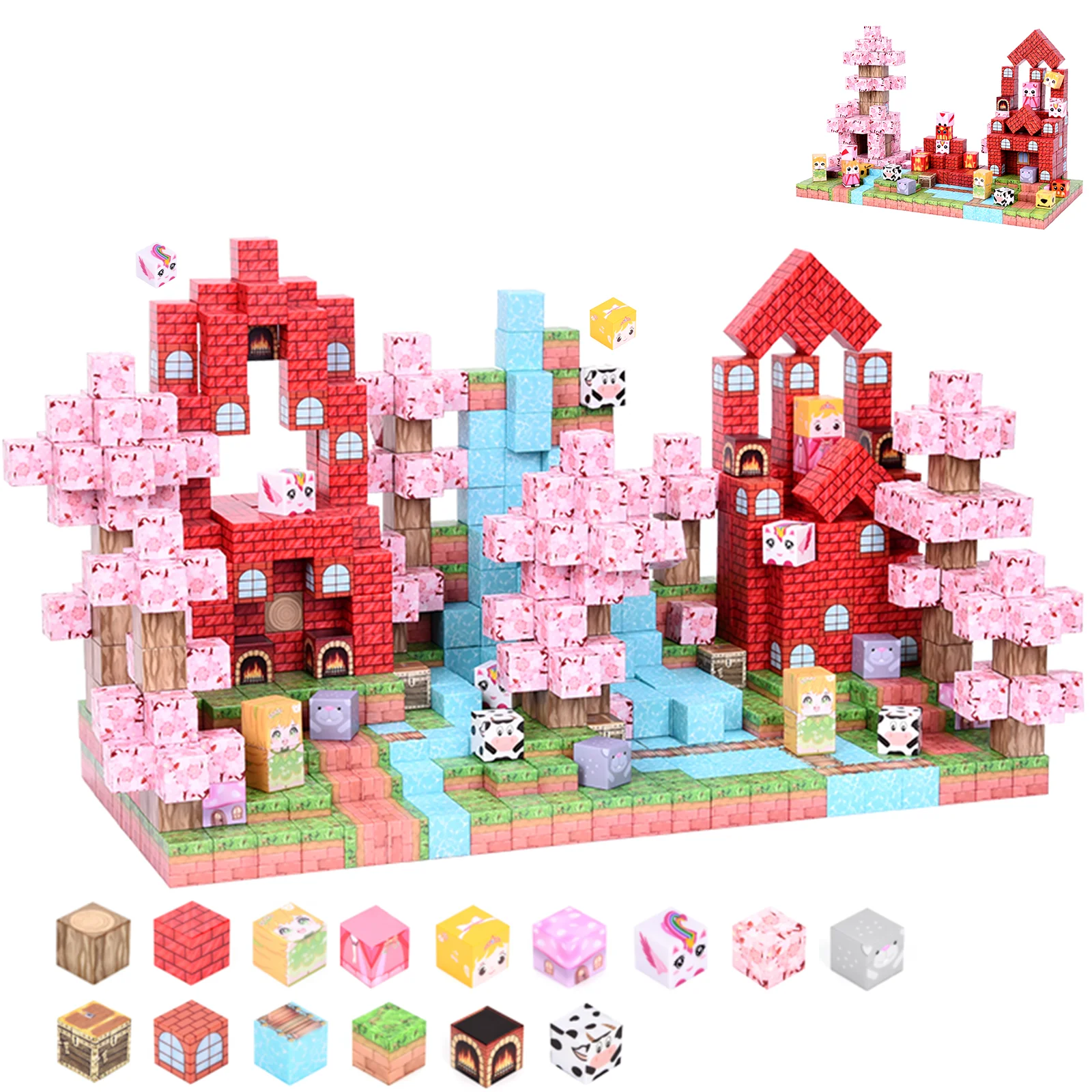 Bloques de construcción magnéticos, cubos magnéticos y juguetes de construcción, juguetes de montaje DIY para niños de 3 años, juego de construcción de vástago apilable