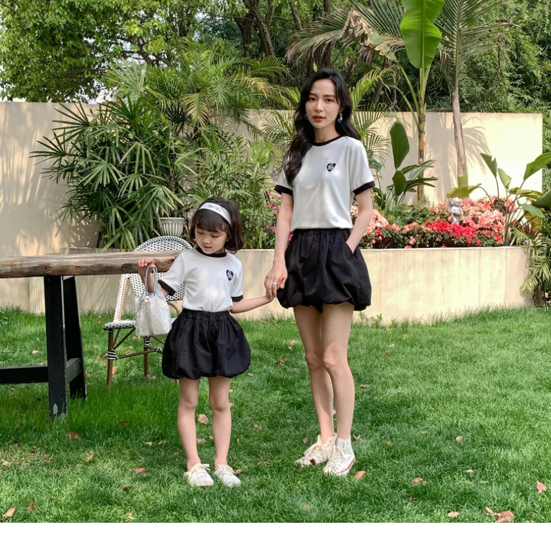 

Women's Clothing Sets Mummy And Daughter Matching Outfit Girls Two-Piece Outfits Mother Like Children Summer Clothes Suit 2024