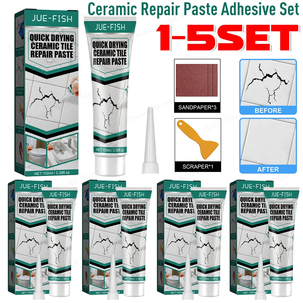 100ml Tile and Marble Repair Paste Waterproof Bathroom Tub Floor Ceramic Crack Adhesive Universal Ceramic Crack Repair Tool