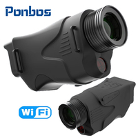 Ponbos Portable Mini WIFI Tactical Telescope 1080P FHD Digital Infrared Night Vision Monocular Camera for Hunting Camping