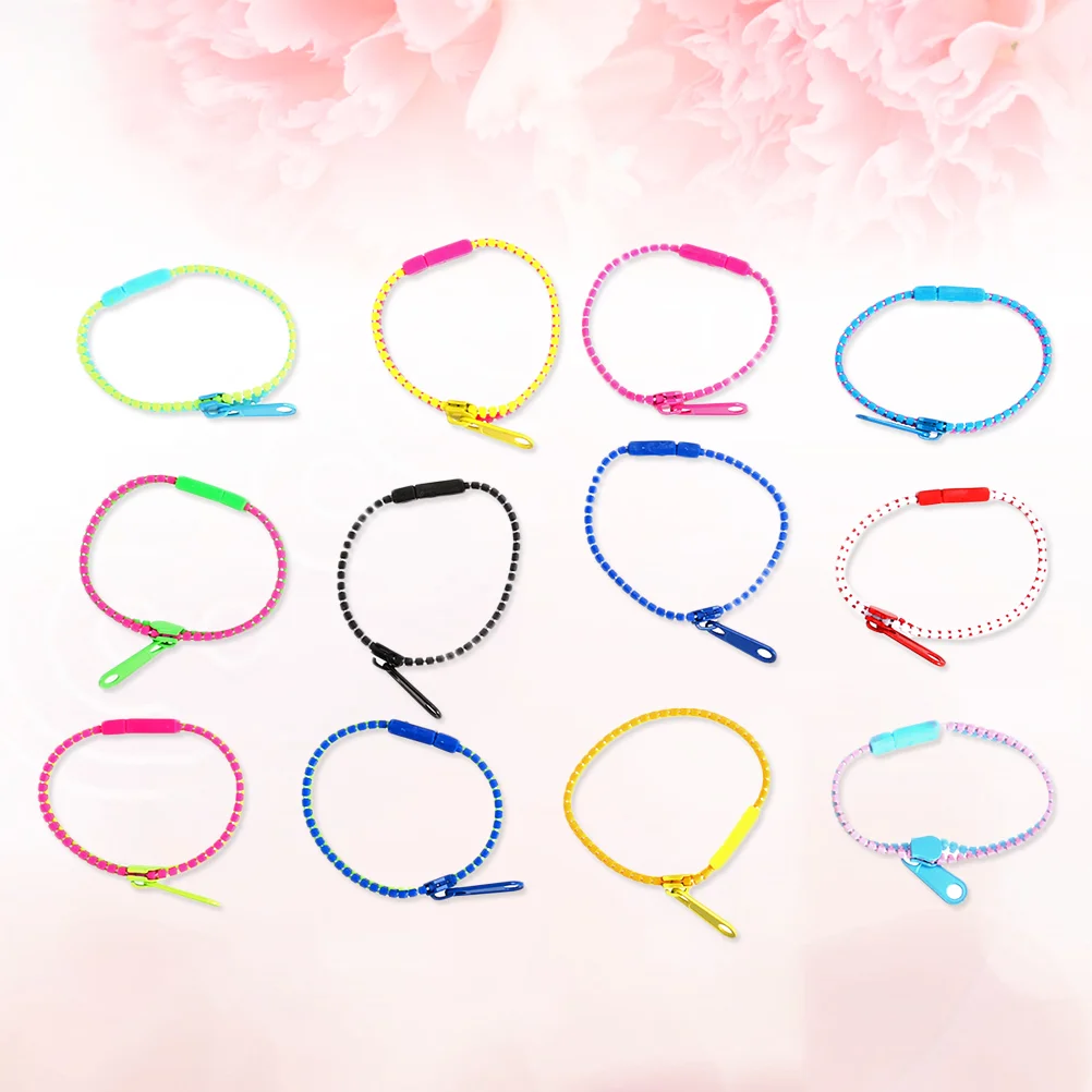 

50 Pcs Bright Color Toys Bracelet for Party Time-killing Zipper Kids Friendship