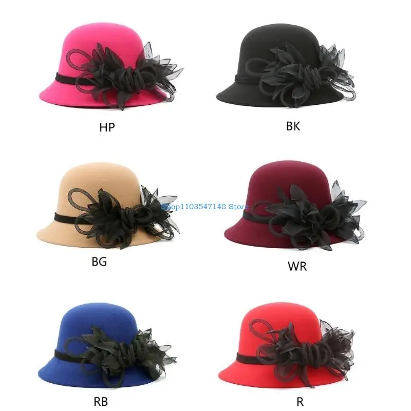 P88B قبعة الرامي الغربية مع تول زهرة تكدرت البتلة شاي بالأعشاب المزهرة حفلة مفاجأة متعددة الاستخدامات هدية للزوجة الأم العمة #3