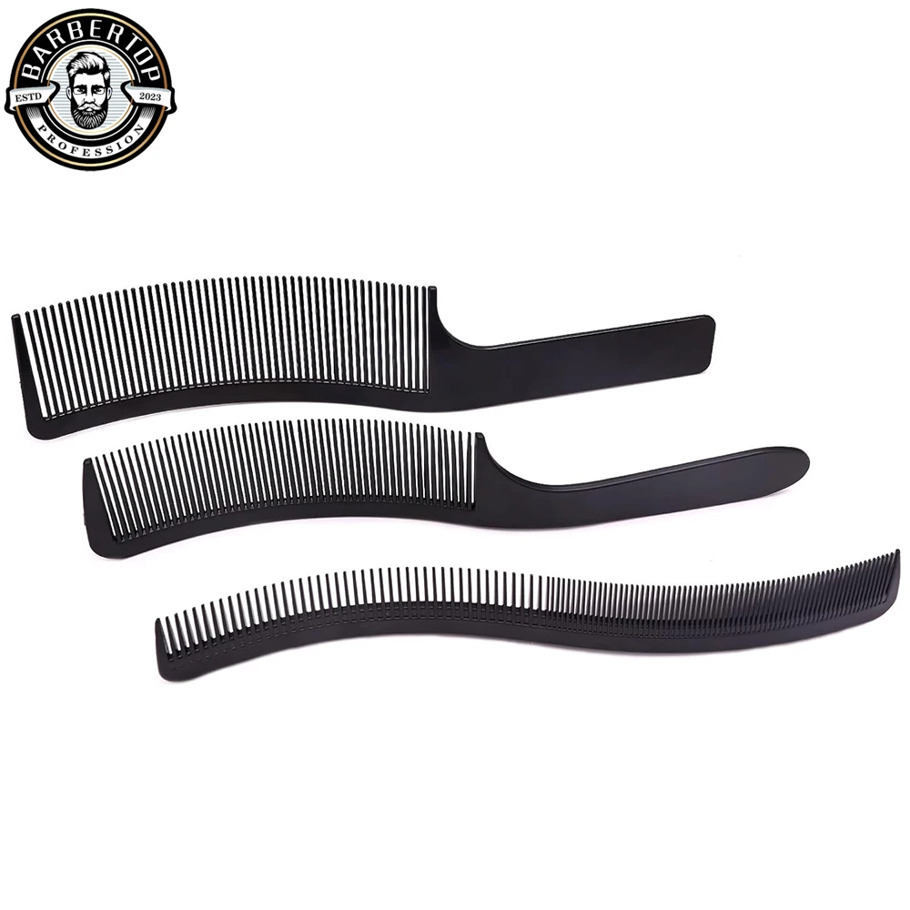 

Barber Black Cutting Comb Hair Accessories Curve Hair Comb Barber Accessories Black Hair Salon With Pro Barber Hairdressing Comb