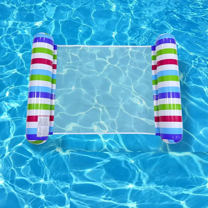 Zomer Zwemmen Opblaasbare Drijvende Watermatrassen Hangmat Streep Lounge Stoelen Zwembad Watersport Speelgoed Drijvende Mat Zwembad Speelgoed Kinderen