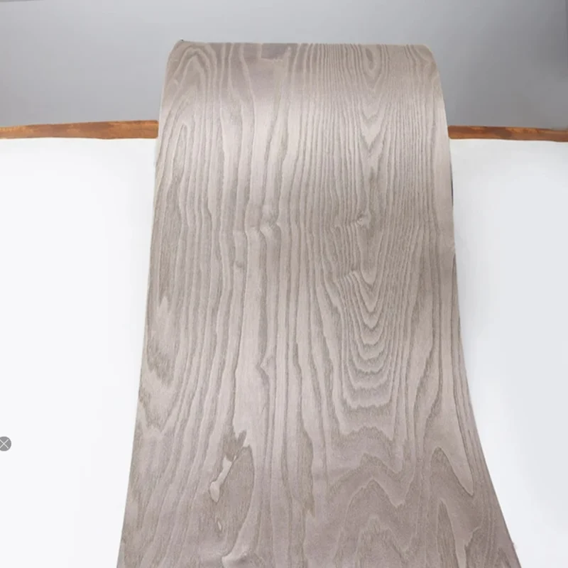 Hojas de chapa de madera de fresno gris oscuro para muebles, puertas de armarios, patrón de superficie de armario, chapa de paneles L: 2,5 metros x 400 x 0,25 mm