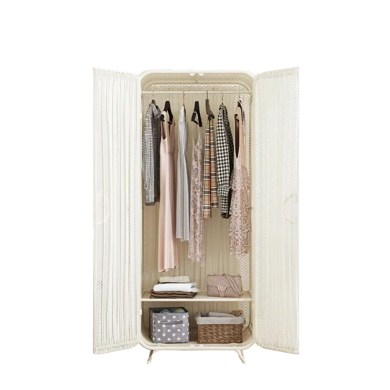 خزانة ملابس جمالية إسكندنافية متوسطة الحجم للنساء، خزائن تخزين معدنية، خزانة ملابس، أثاث غواردا روباس المحمول