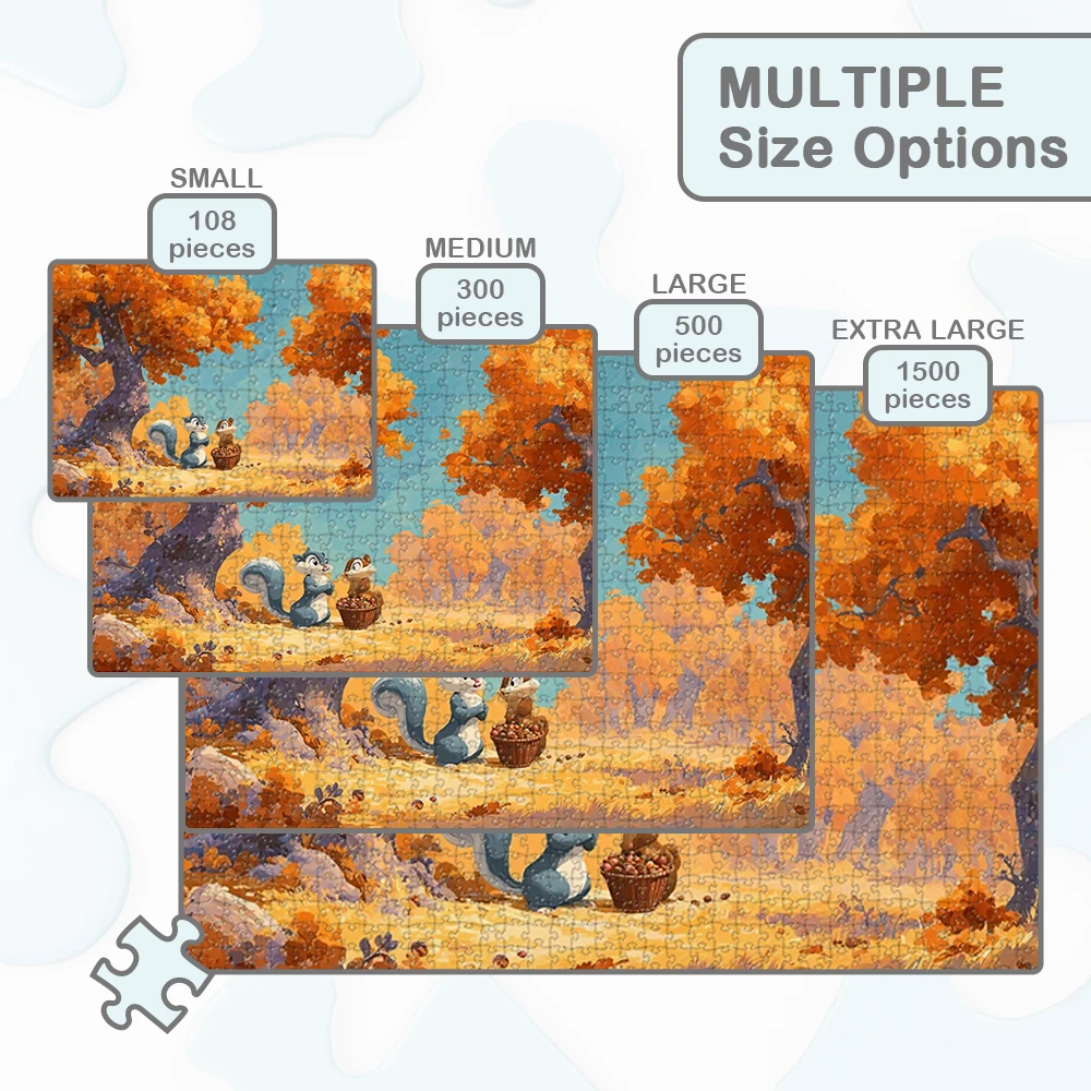 Chip en Dale Verzamelen Eikels Legzagen Disney DIY Puzzel Disney Speelse Herfst Middag Legpuzzels Speelgoed Helder Oranje Bomen Puzzels