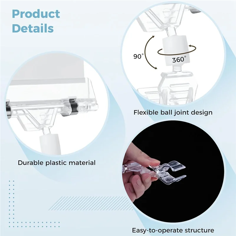 

50 Pcs Transparent Double-Sided Merchandise Sign Holders Plastic Tag Display Racks Label Stands-AT48