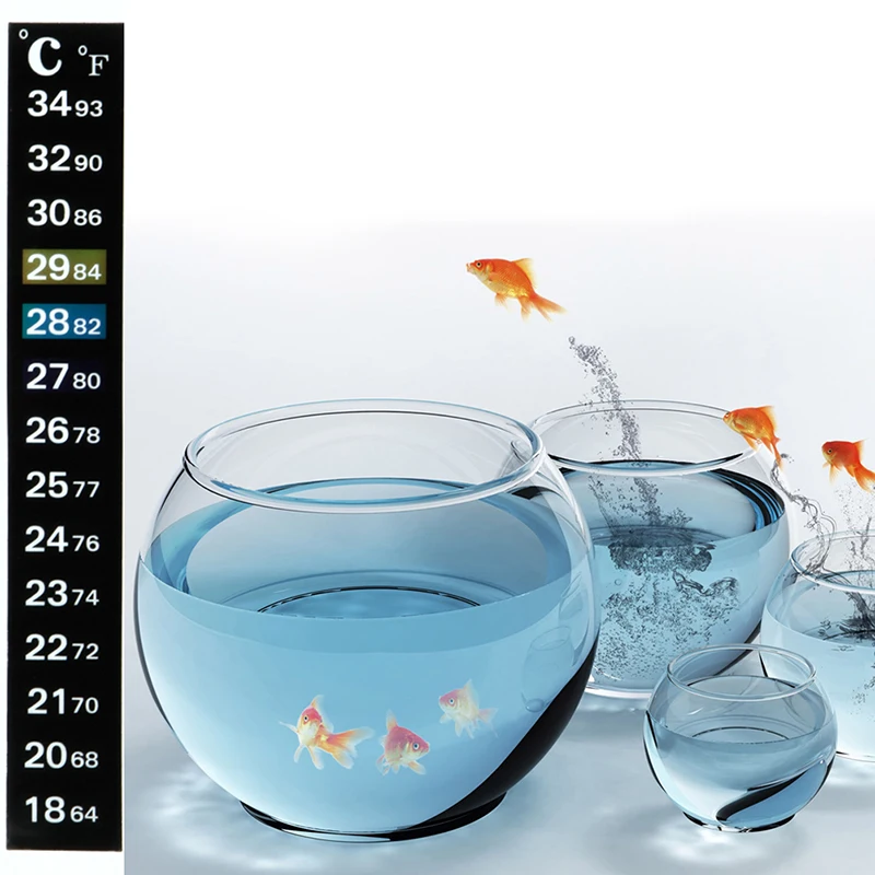 Aquarium Thermometer Sticker Brewing Thermometer Strips Adhesive Stickers for Storage for Tank Fish for Tank Temperature