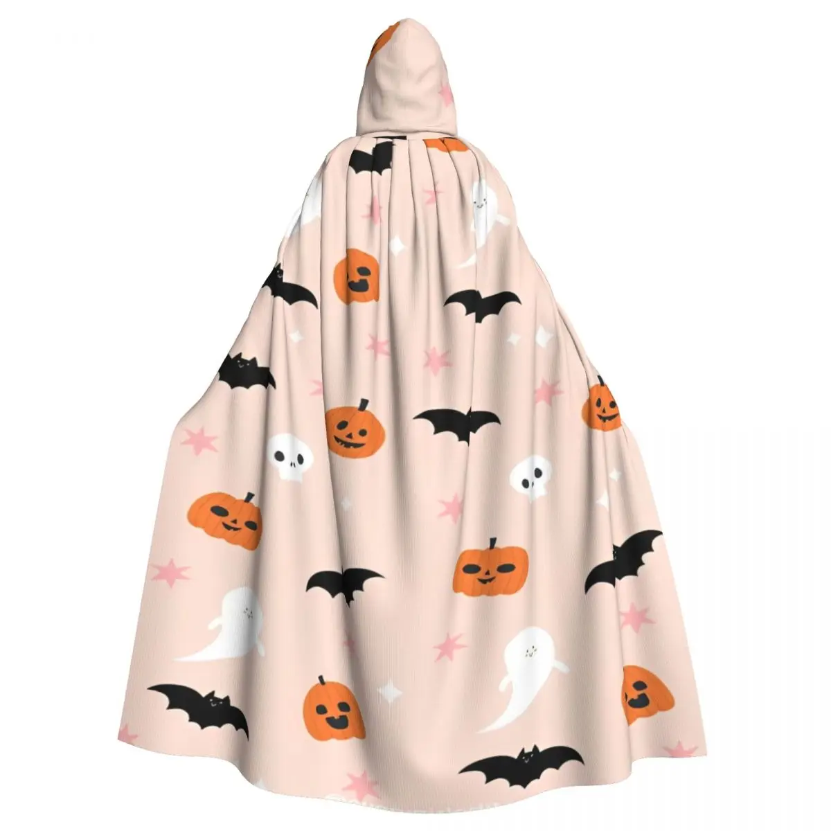 Cute Halloween Pumpkin Skeleton Bat Hooded Cloak Cape Cosplay Costume Party Accessory For Mans