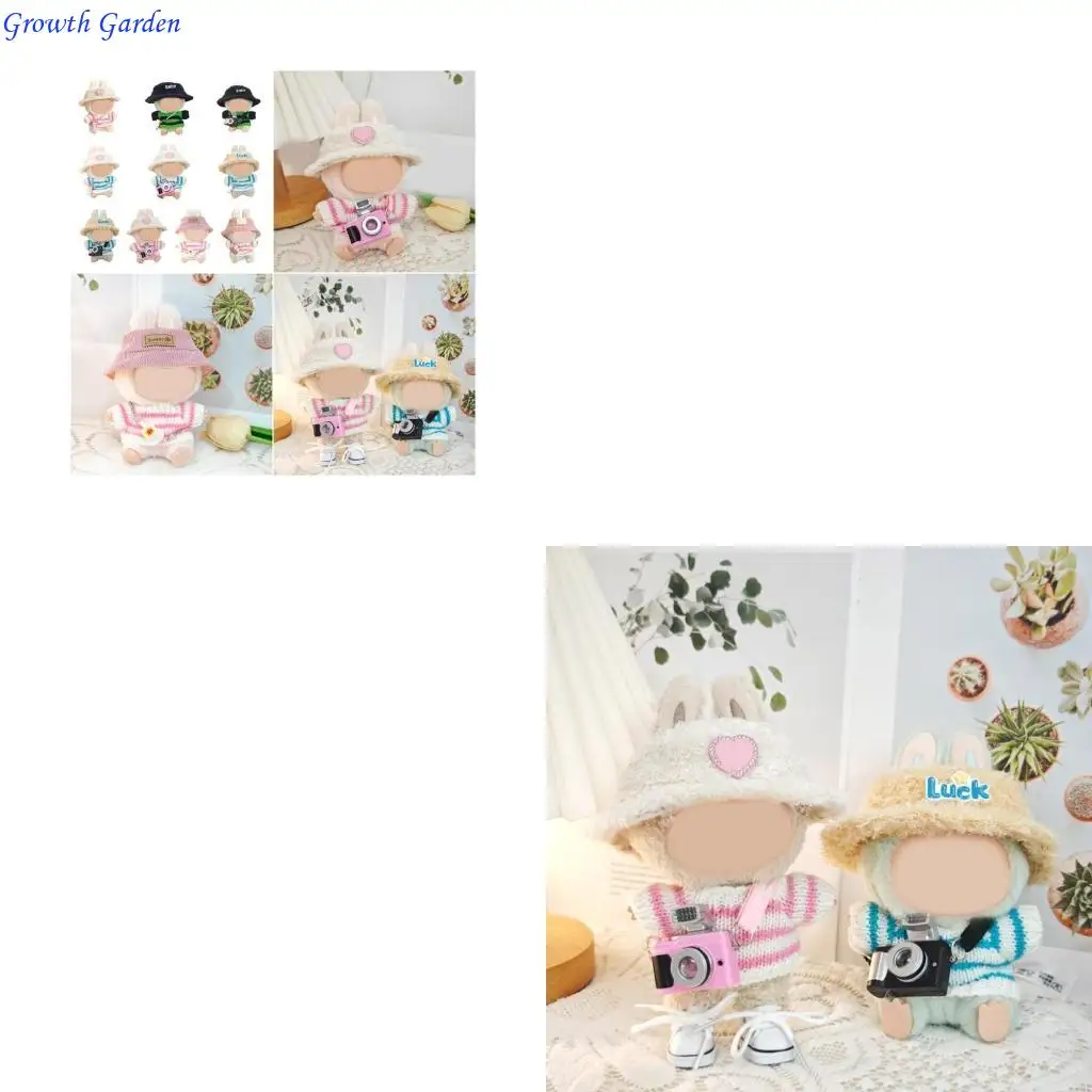 

Вязаная свитер и плюшевая шляпа кукольная одежда для фигурных кукол с декоративным аксессуаром модной куклы наряд e65d