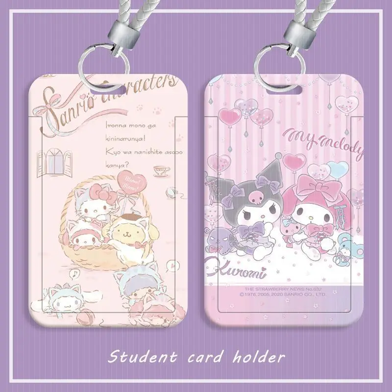 

Kawaii Sanrio Cinnamoroll Card Holder Cute Meal Card Identity Document Protection Set Access Control Campus Card Girl Gift