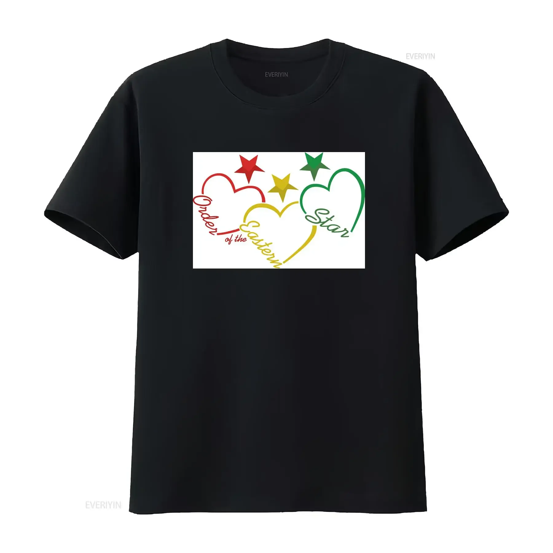 Order of Eastern Star Hearts Heavy Cotton T Shirt vintage Washed Versatile fashion Comfortable Casual homme Breathable