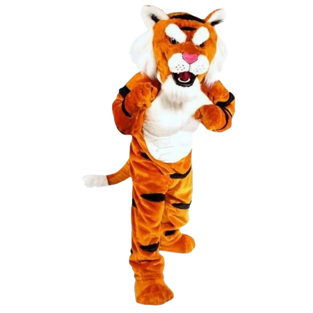 Power big Cat Tiger Mascot Costume Wild Animal Theme Carnival Party Cosply Mascotte Mascota Outfit Suit Kit Fit SW1057