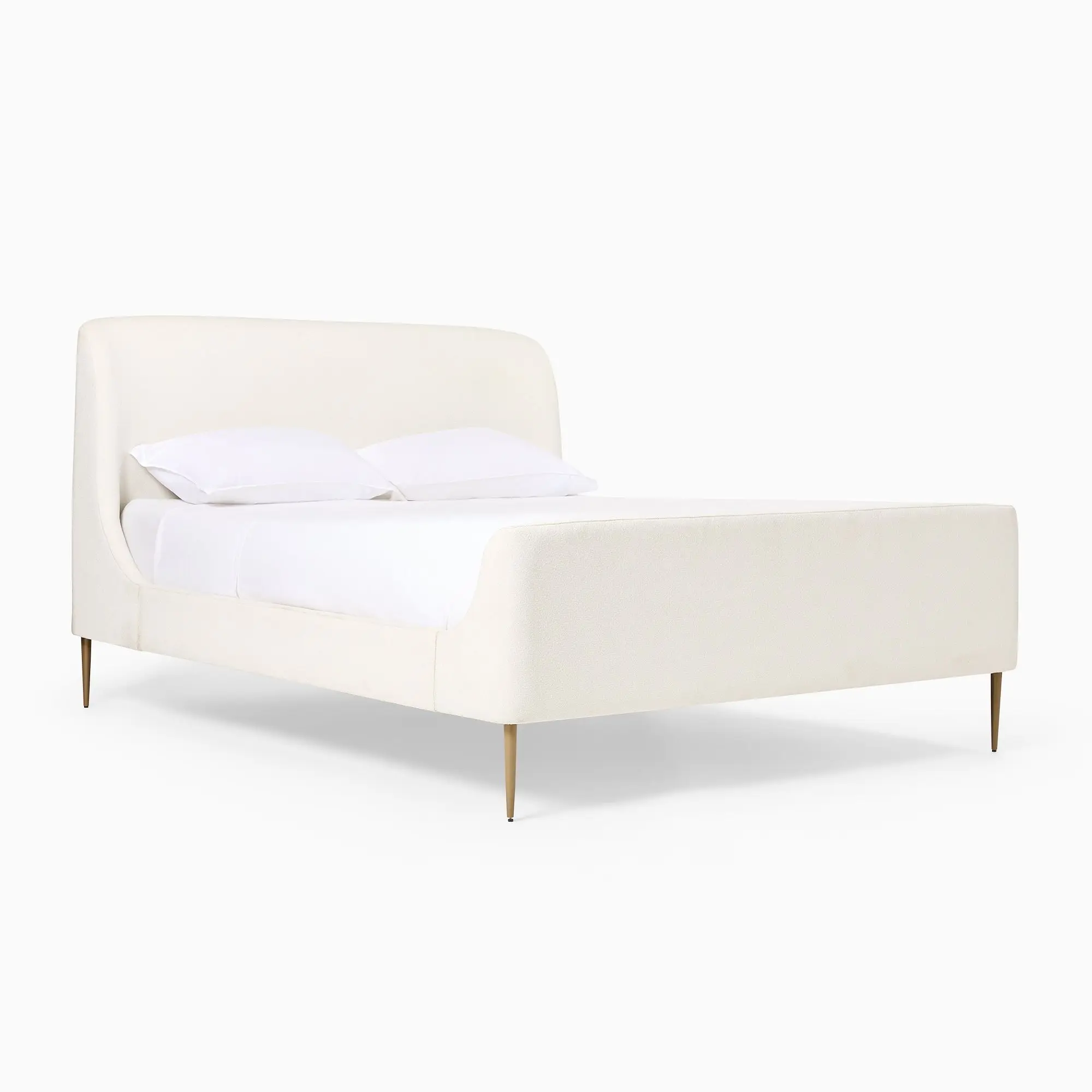 x−Modern Nodic Style Bed Upholstered Bedroom Furniture Gentle Wingback Sleigh Bed&