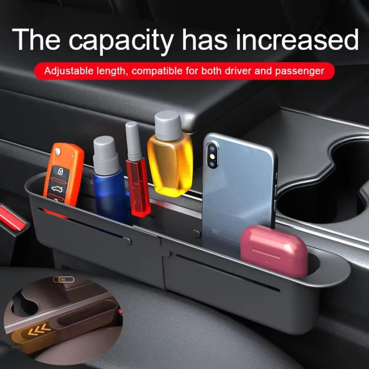 تعديل مقعد السيارة الفجوة صندوق تخزين العالمي السيارات فتحة المنظم للسائق الرسن الهاتف مفتاح الجيب الملحقات الداخلية #2
