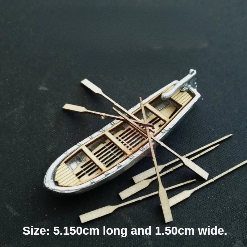 1/100 Lifeboat Full Metal Sailboat General Working Boat Assembly Kit Total Length 5.15cm