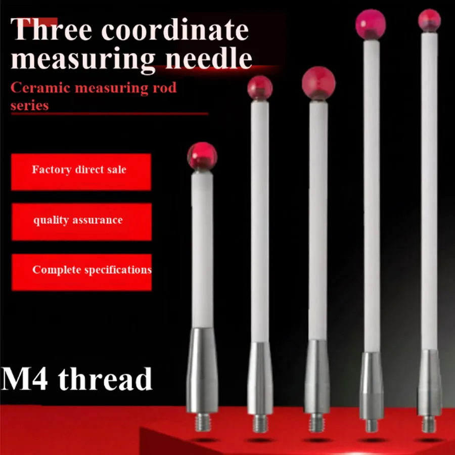 CNC machine probe ceramic rod extension rod ruby measuring needle M4 thread-2PCS!