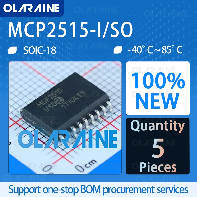 

5Pcs MCP2515-I/SO SOIC-18 100%New CAN interface integrated circuits 1 Mb/s 10 mA IC chip circuit controller switch processor