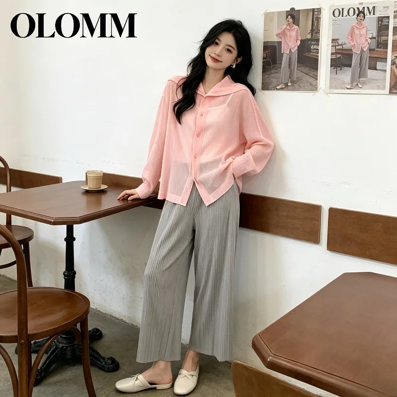 Miyake Pleated 2026 Spring/Summer Ice Silk Sunscreen Air Conditioning Shirt Thin Long Sleeve Outerwear Women's Knitted Sweater