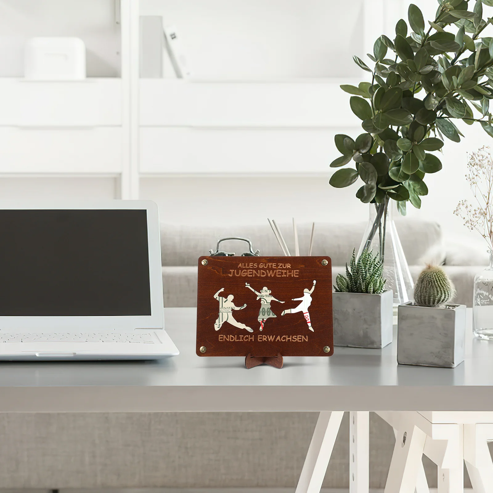 Wood Money Container Rectangular Durable Cash Holder Portable Graduation Money Wallet Display Cash Organizer Graduation Gifts