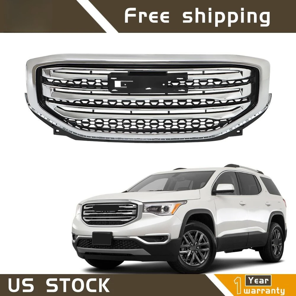 Front Grille Bumper Grill Fit For GMC Acadia SLE/SL 2017-2019 Assembly Chrome