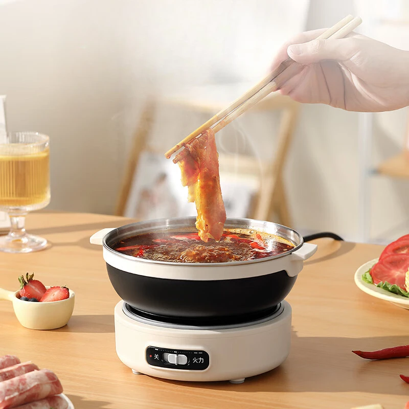 220V  Electric Cooking Pot Portable Multi Cooker Dormitory Travel Folded Rice Cooker Split Hot Pot Electrical Capabilities