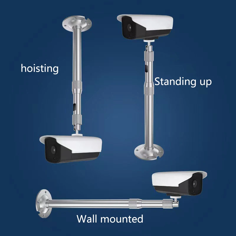 20-80cm Aluminum Alloy Monitor Telescopic Bracket 360 Degree Bracket Extension Monitoring Pole Camera Long Bracket