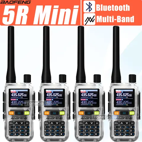 1/2/4Pcs Baofeng 5R Mini Walkie Talkie Bluetooth Programming Copy Frequency AM FM Dual PTT Transmitters Portable Two Way Radio