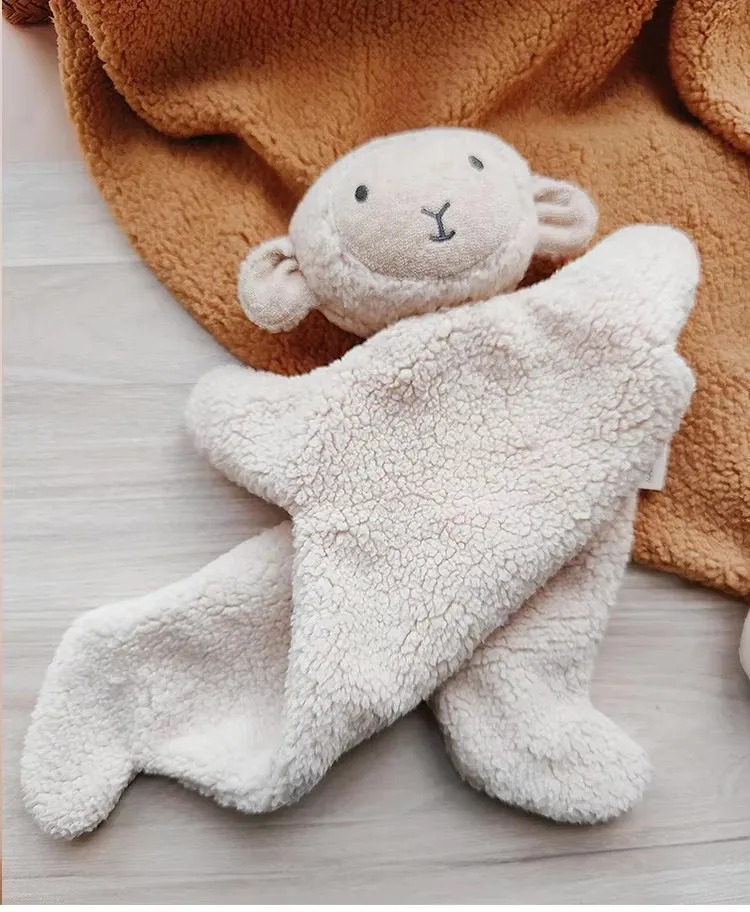 Newborn Comforter Soft Blanket Toy Cute Bear Lamb Snuggle Stuffed Animals Toys for Boys Girl Photography Props Bedding Accessory