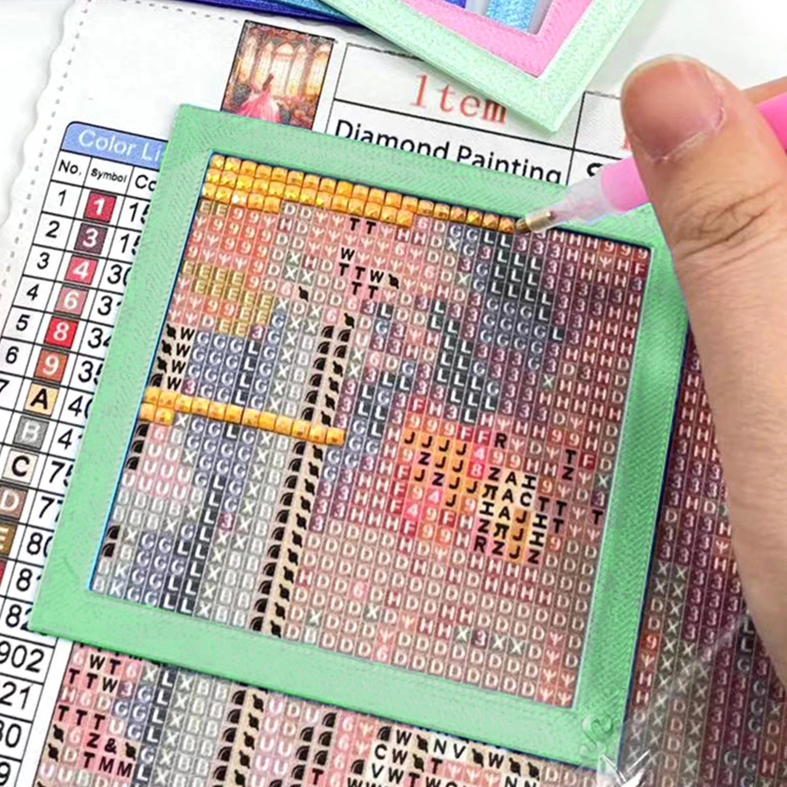 2Pcs Diamond Art Square Auxiliary Frame 3D Printing Diamond Painting Positioning Ruler Alignment Frame for DIY Diamond Art Craft