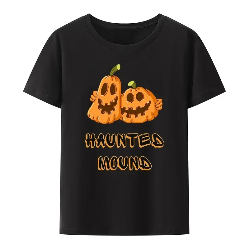 ホラーハロウィンカボチャシャツセメタリー私は幽霊の丘ヴィンテージ Tシャツ男性女性半袖カジュアルストリート