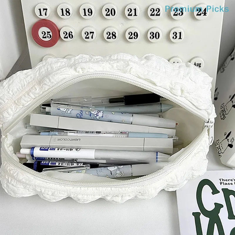 portableCosmetic Bag Solid Color Pencil Case Creative Pillow Bag Large Capacity Bag For Girls School Supplies Stationery Box