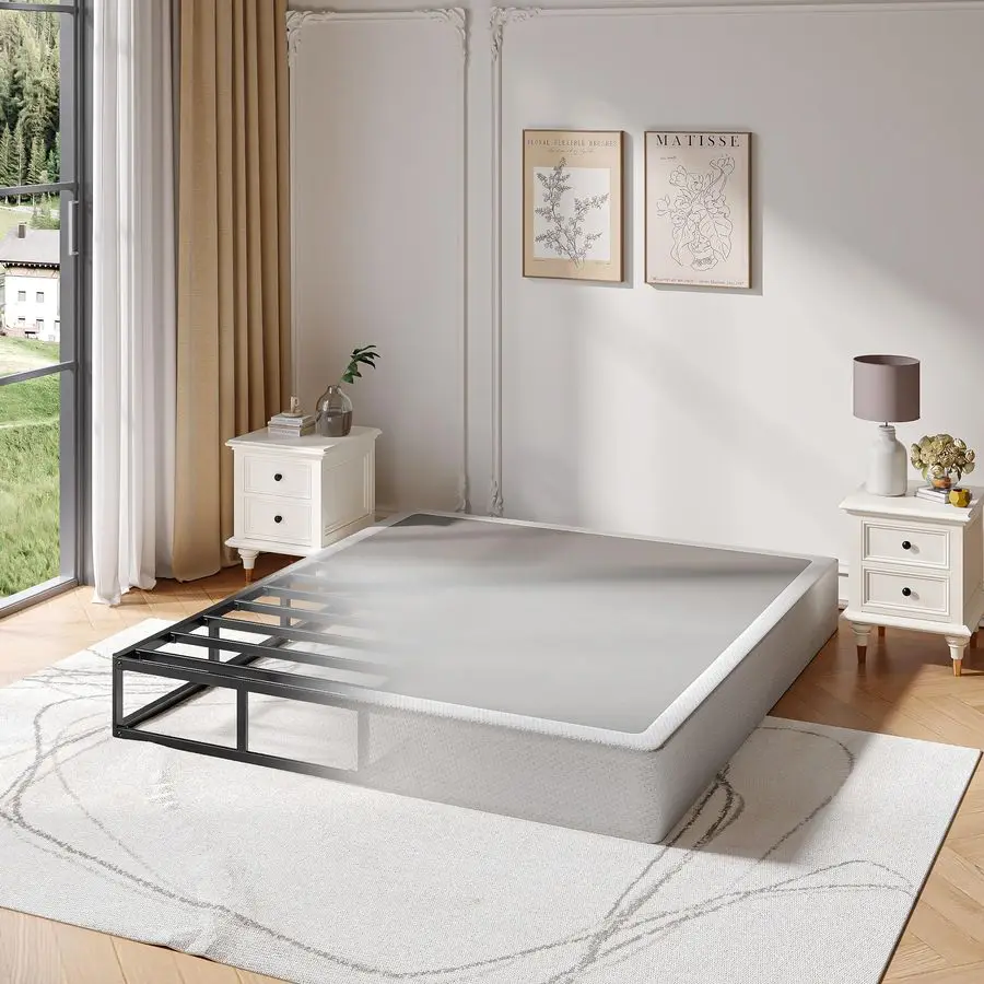 

Queen Box Spring 5 Inch, 3500 lbs Capacity, Metal Bed Base Queen Size, Low Profile Mattress Foundation with Fabric Cover, Easy A