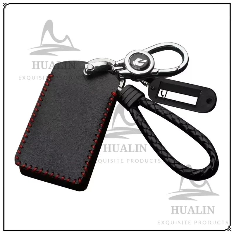 

Handmade Genuine Leather Car Key Case for Volvo EX30 Remote Protection Cover Bag Shell with Keychain Ring Holder Fob Accessories