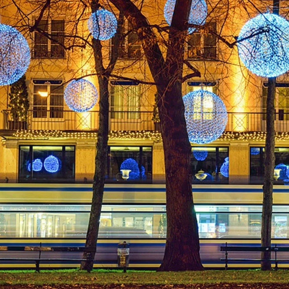 High Quality 20CM Hanging Light LED Light Multiple Colors Rattan Ball Fairy Light String Outdoor