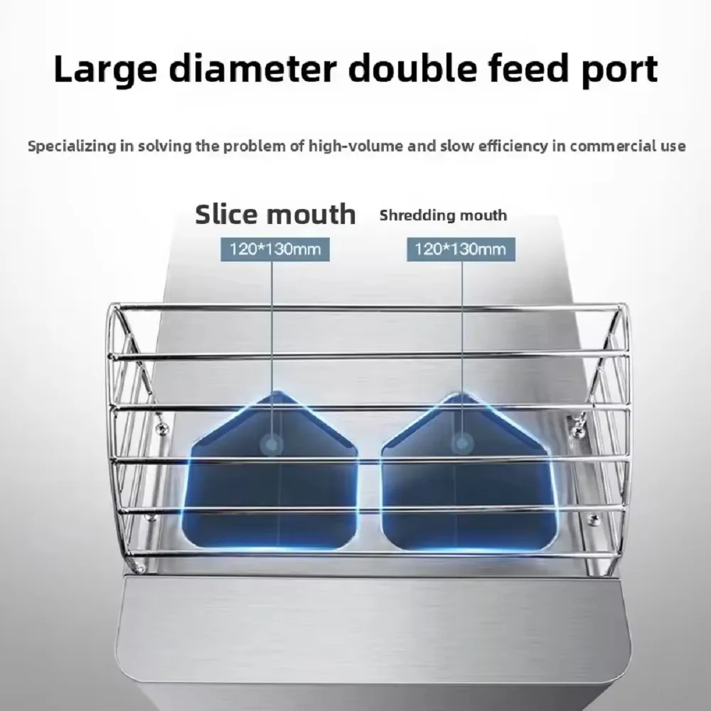 Commercial Stainless Steel Electric Food Processor - Fruit Vegetable Cutter, Multi-Functional Chopper Slicer Dicer for Kitchen