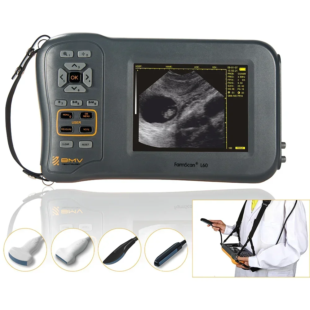 5.8 Inches Handheld Farm Animal Diagnosis Equipment Black And White Veterinary Ultrasound Scanner Portable USG