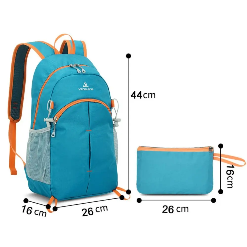 Grand sac à dos pliable avec fermeture éclair, sac à dos pliable ultra léger, sac à dos imperméable pour le cyclisme, l'alpinisme