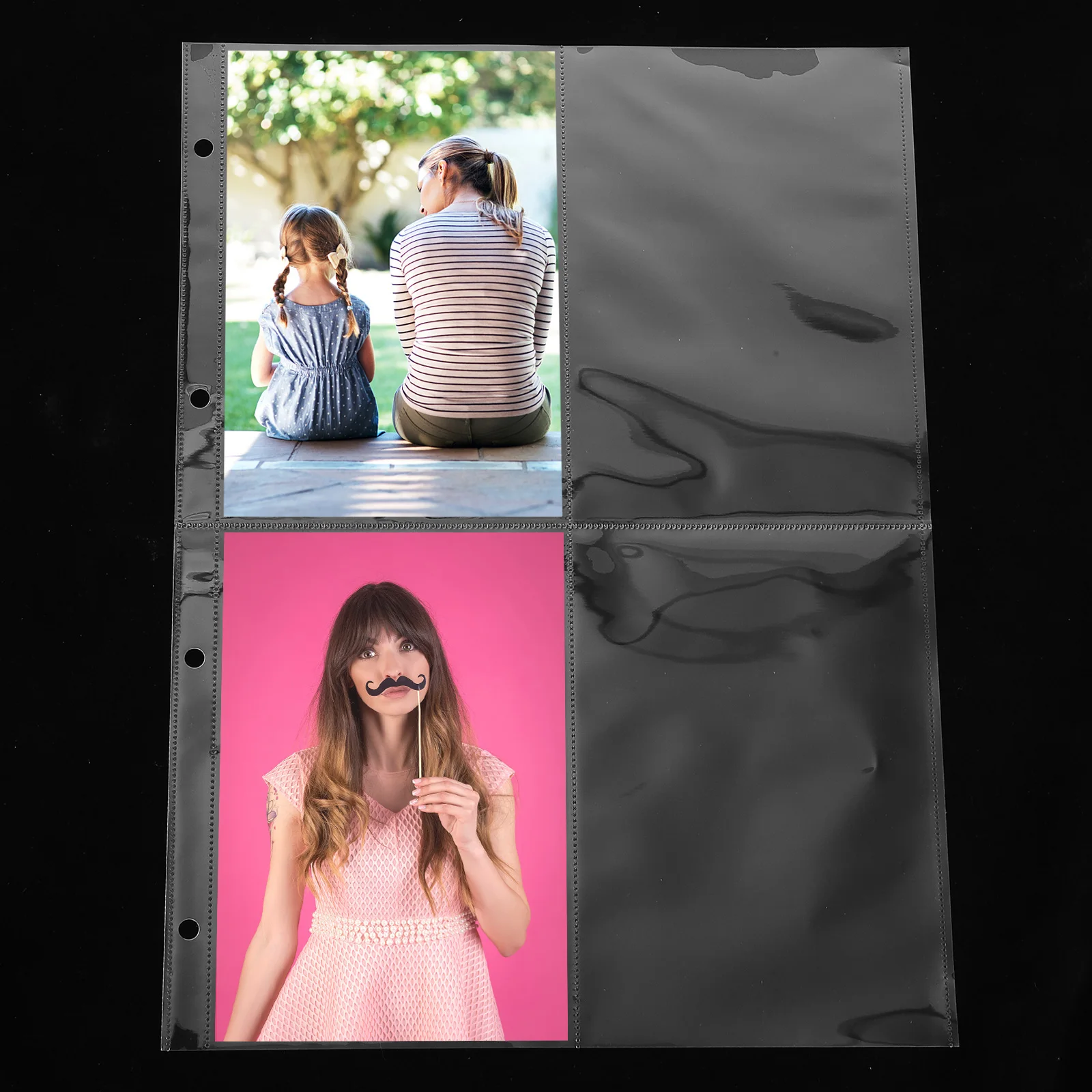 

60 Pcs A4 Transparent Card Album Pages Photo Supplies Plastic Pockets Binder Sleeves Postcard Sleeves Photo Card Protectors